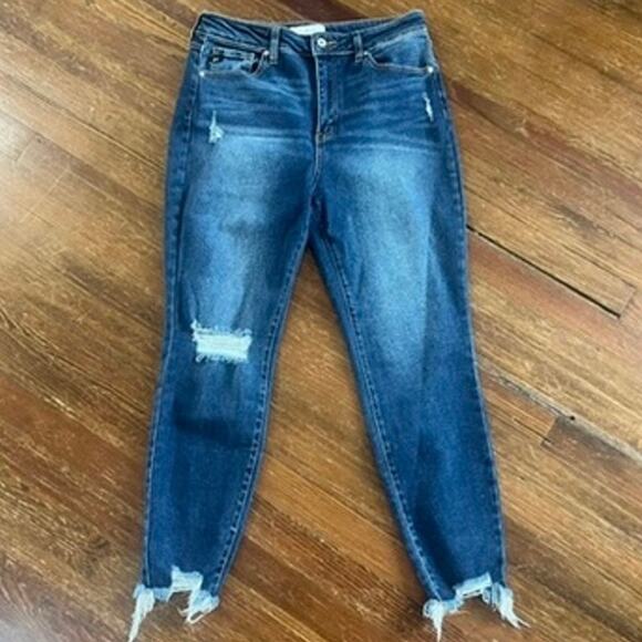 Express Extreme High Rise Dark Wash Denim Vintage Ankle Kick Jeans, Size 12, NWT - Picture 1 of 11